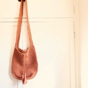 J Crew Orange Straw Woven Bag